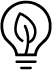 Lightbulb with leave inside icon