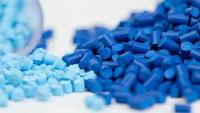 blue plastic pellets