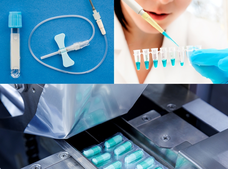 Collage of healthcare products